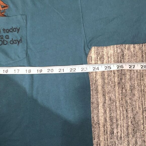 Tasmanian Devil Bugs Bunny Mens XL Embroidered T Shirt Blue Green Short‎ Sleeve - Picture 4 of 7